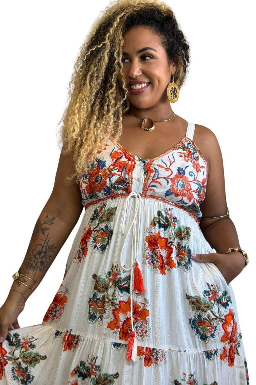 Vestido Longo Jardim Vibrante Coleção Alma Boho 2961.